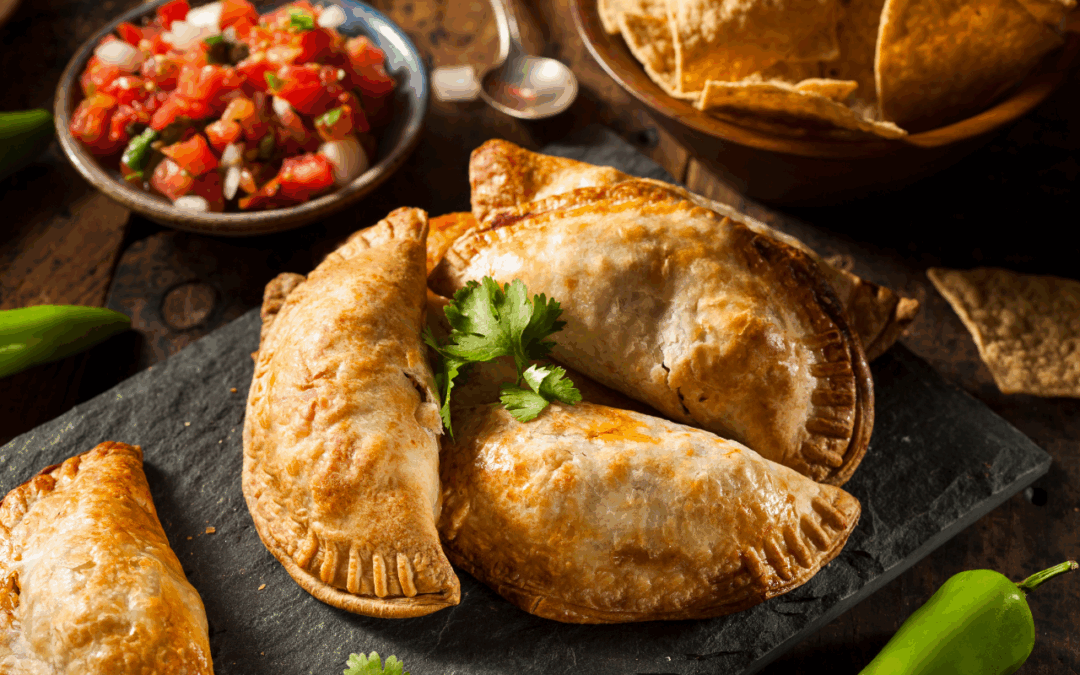 Empanada rápida de borraja y cebolla caramelizada
