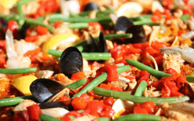 Paella marinera con almejas en conserva Rubio