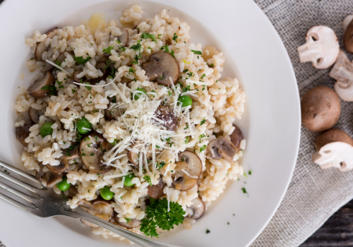 Risotto cremoso con setas y espárragos Rubio