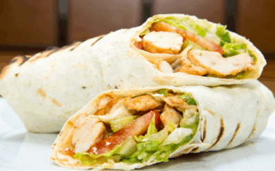 Wrap de alcachofa y pollo al curry